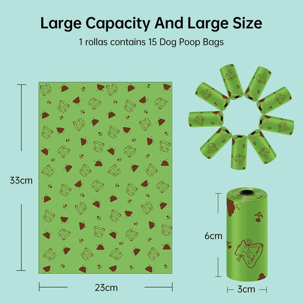 Portable Dog Poop Bags EPI Degradable Cat Waste Bags With Storage Box Doggie Outdoor Clean Garbage Bag Pet Supplies 15 Bags/Roll - Lily Depot