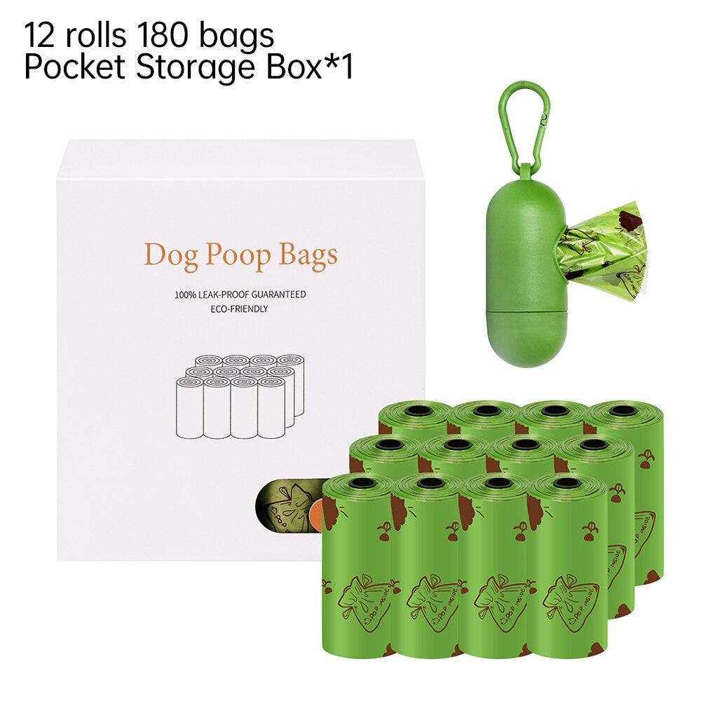 Portable Dog Poop Bags EPI Degradable Cat Waste Bags With Storage Box Doggie Outdoor Clean Garbage Bag Pet Supplies 15 Bags/Roll - Lily Depot