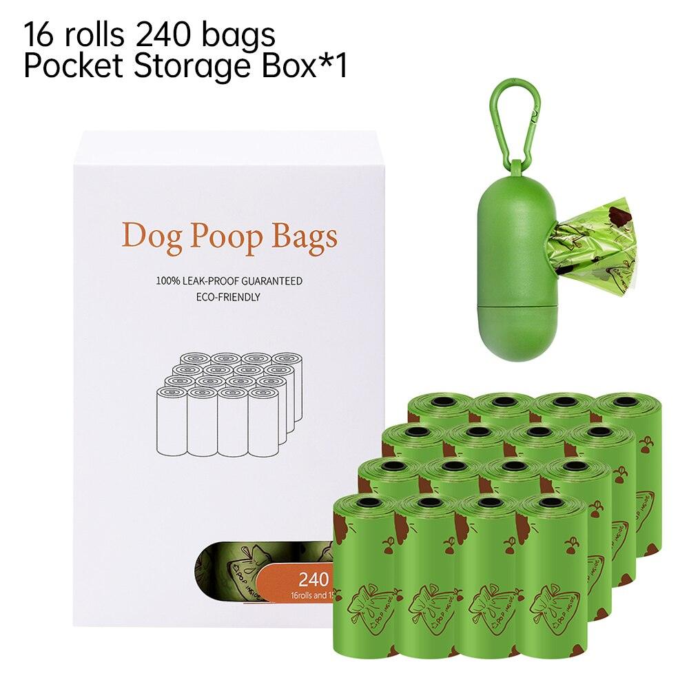 Portable Dog Poop Bags EPI Degradable Cat Waste Bags With Storage Box Doggie Outdoor Clean Garbage Bag Pet Supplies 15 Bags/Roll - Lily Depot