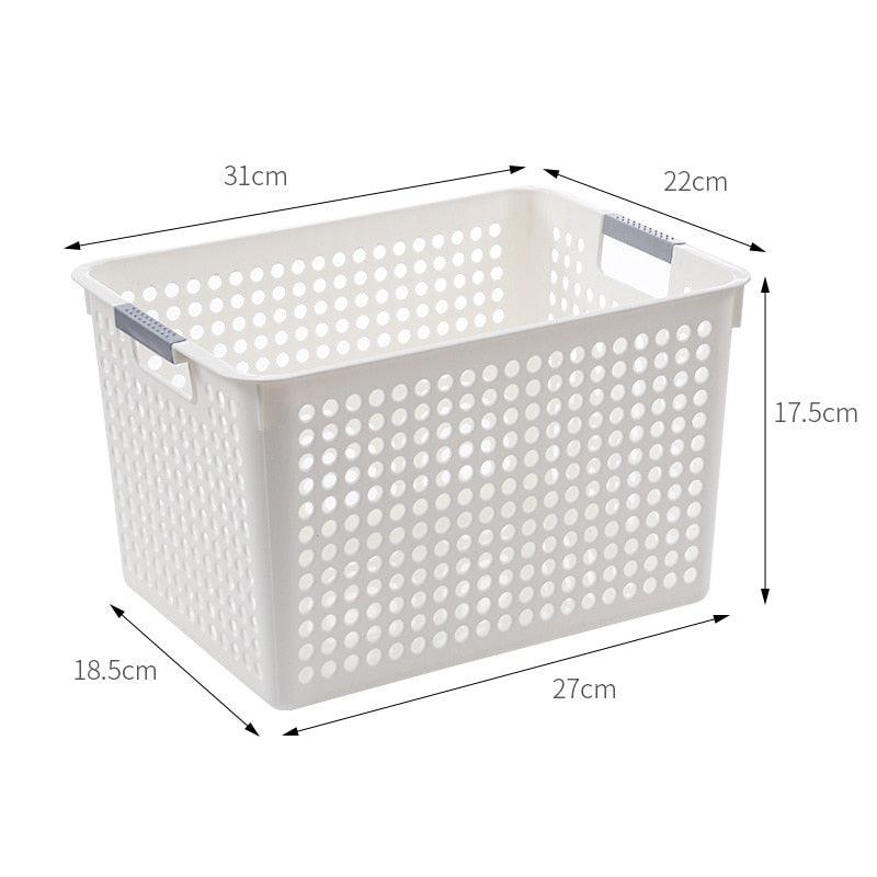 Desk Plastic Hollow Storage Basket Container Bathroom Dirty Laundry Baskets Kitchen Cabinet Organizer for Small Things Toy Box - Lily Depot