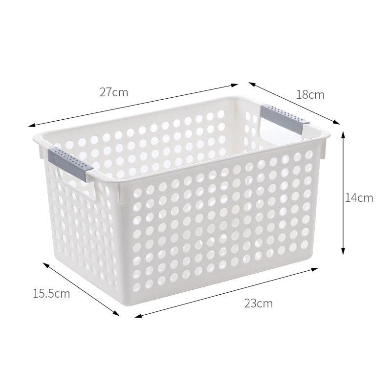 Desk Plastic Hollow Storage Basket Container Bathroom Dirty Laundry Baskets Kitchen Cabinet Organizer for Small Things Toy Box - Lily Depot