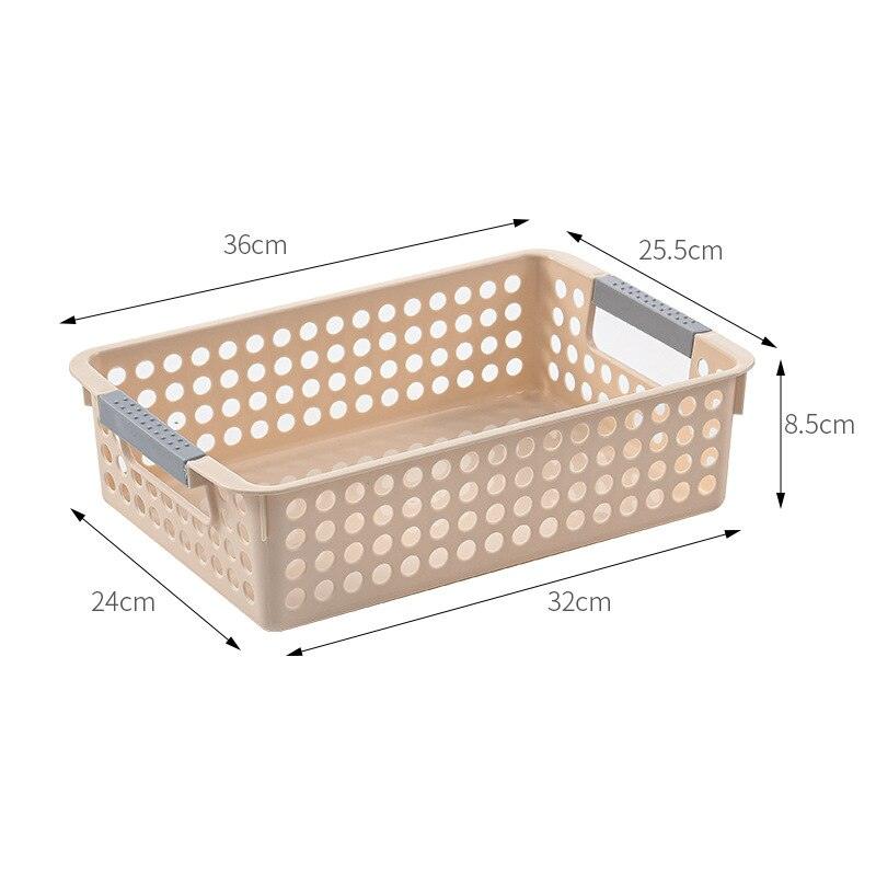 Desk Plastic Hollow Storage Basket Container Bathroom Dirty Laundry Baskets Kitchen Cabinet Organizer for Small Things Toy Box - Lily Depot