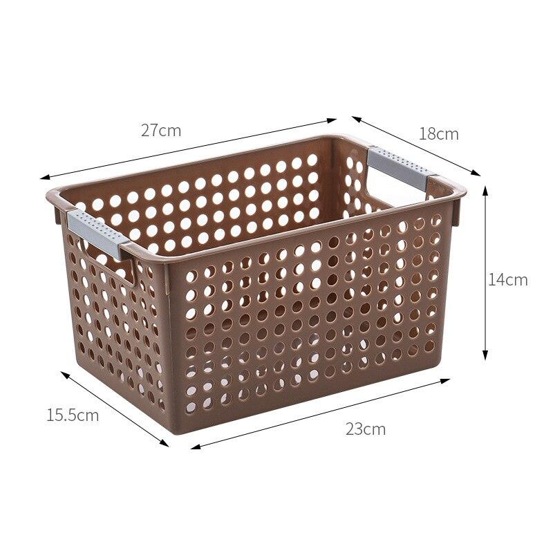 Desk Plastic Hollow Storage Basket Container Bathroom Dirty Laundry Baskets Kitchen Cabinet Organizer for Small Things Toy Box - Lily Depot