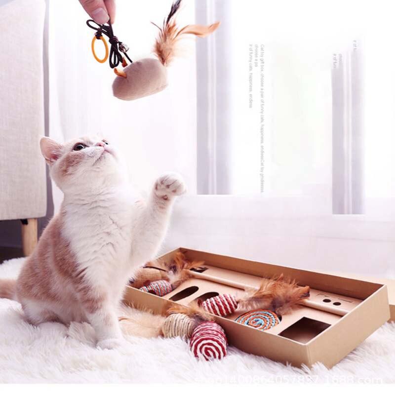 Wood Cat Toy Feather Set Interactive For Pets Fishing Rod Funny Pet Products Mouse Paw Games Cute Toys Linen Cats Stick Dropship - Lily Depot
