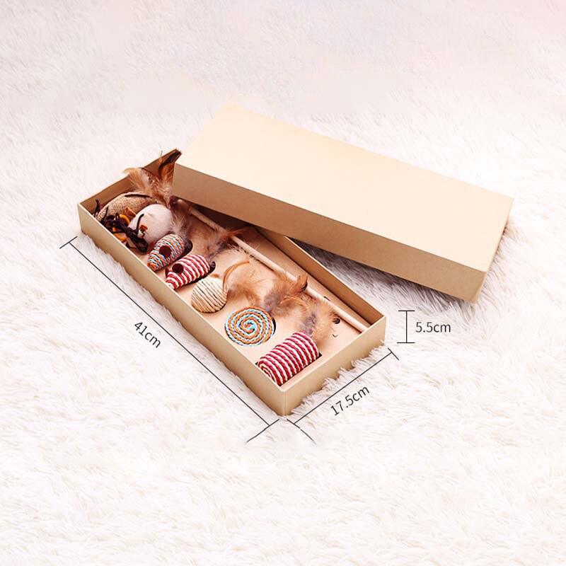 Wood Cat Toy Feather Set Interactive For Pets Fishing Rod Funny Pet Products Mouse Paw Games Cute Toys Linen Cats Stick Dropship - Lily Depot