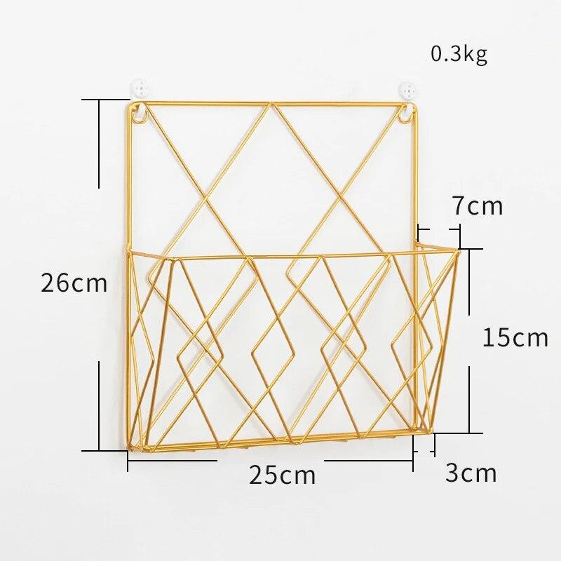 Magazine Storage Rack Living Room Wall Mounted Bookshelf Home Wall Decoration Bedroom Bedside Metal Magazine Organizer - Lily Depot