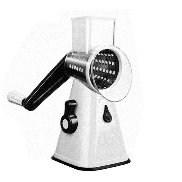Manual Multi-function Drum Vegetable Chopper Potato Slice Chopper Round Rotate Pressed Vegetable Grinder Peeled Garlic Chopper - Lily Depot
