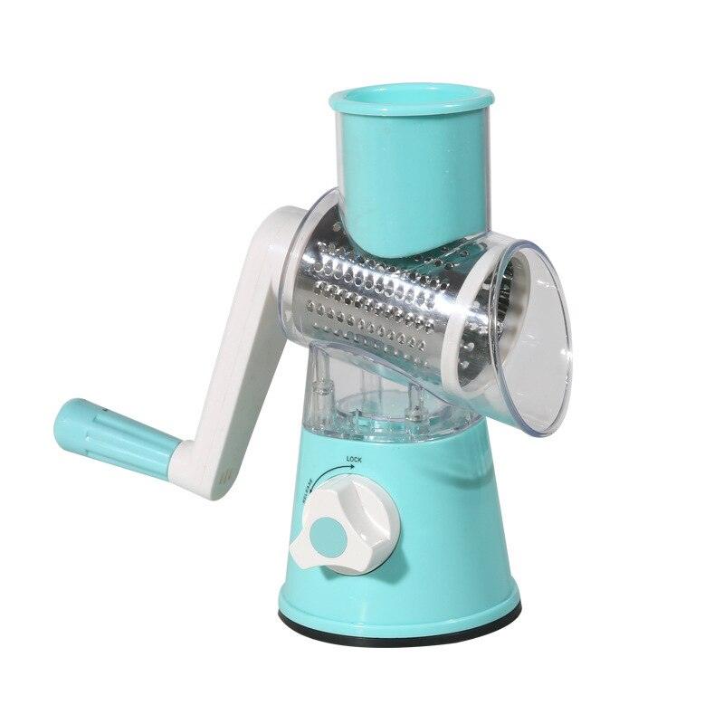 Manual Multi-function Drum Vegetable Chopper Potato Slice Chopper Round Rotate Pressed Vegetable Grinder Peeled Garlic Chopper - Lily Depot