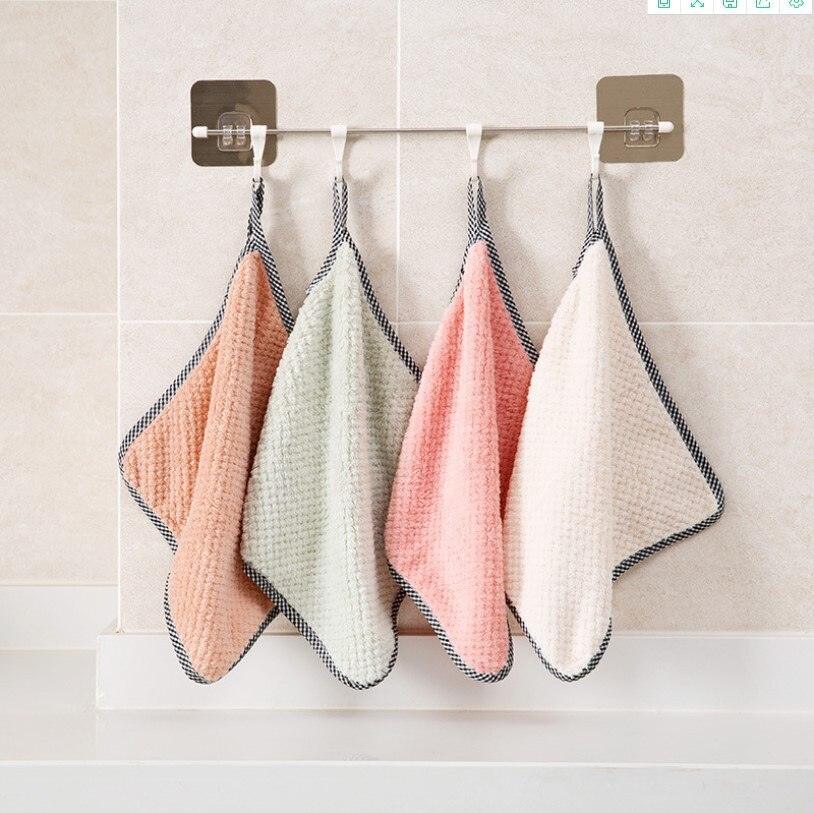 Micro Fiber Cleaning Rags Non-stick Oil Thickened Table Cleaning Absorbent Scouring Pad Cleaning Wiping Tools Daily Dish Towel - Lily Depot