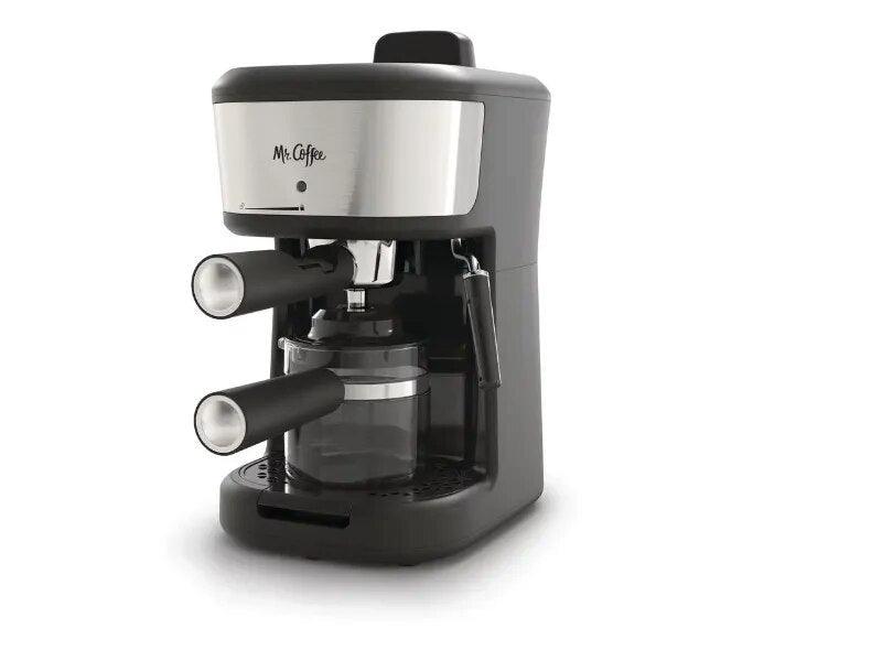 Mr. Coffee® 4-Shot Steam Espresso, Cappuccino, and Latte Maker in Black - Lily Depot