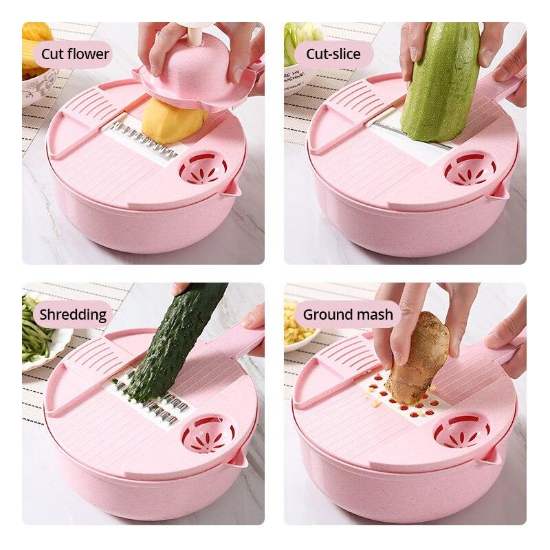 Multi-Function Salad Uten Vegetable Chopper Carrots Potatoes Manually Cut Shred Grater For Kitchen Convenience Vegetable Tool - Lily Depot