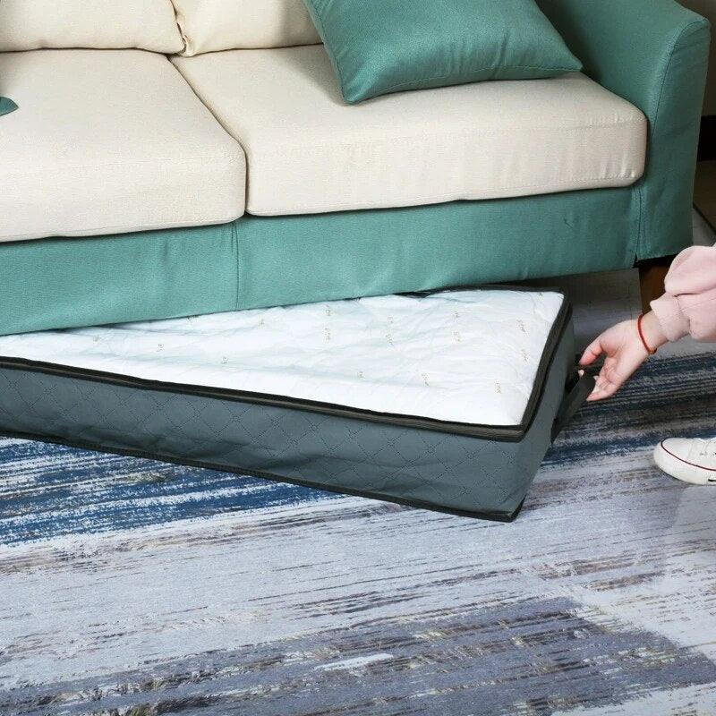 NonWoven Under Bed Storage Bag Quilt Blanket Clothes Storage Bin Box Divider Folding Closet Organizer Clothing Container Large - Lily Depot