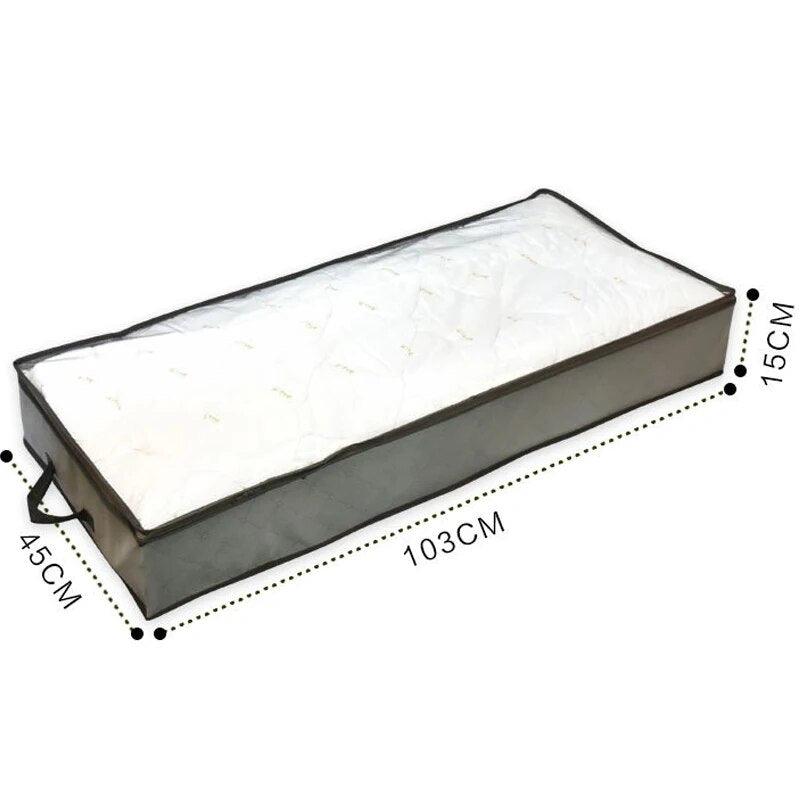 NonWoven Under Bed Storage Bag Quilt Blanket Clothes Storage Bin Box Divider Folding Closet Organizer Clothing Container Large - Lily Depot