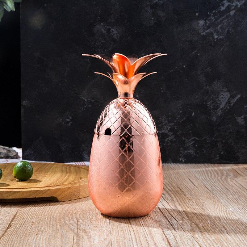 Pineapple Cocktail 500ml Cup Moscow Mule stainless steel pineapple cup metal copper Cup creative personalized Cocktail Cup - Lily Depot
