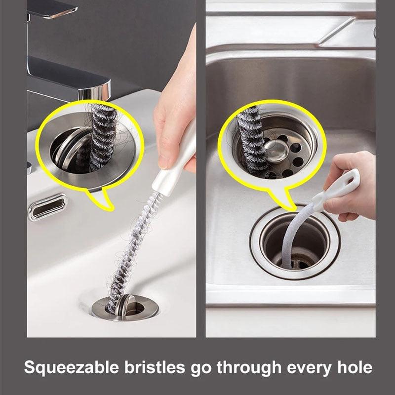 Pipe Dredging Brush Bathroom Hair Sewer Sink Cleaning Brush Drain Cleaner Flexible Cleaner Clog Plug Hole Remover Tool - Lily Depot