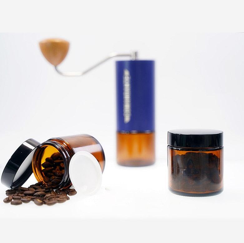 Portable Glass Jar 130ml Coffee Beans Storage Tank Coffee Grinder Coffee Powder Container Thickened Glass Seal Cans Sealed Jar - Lily Depot