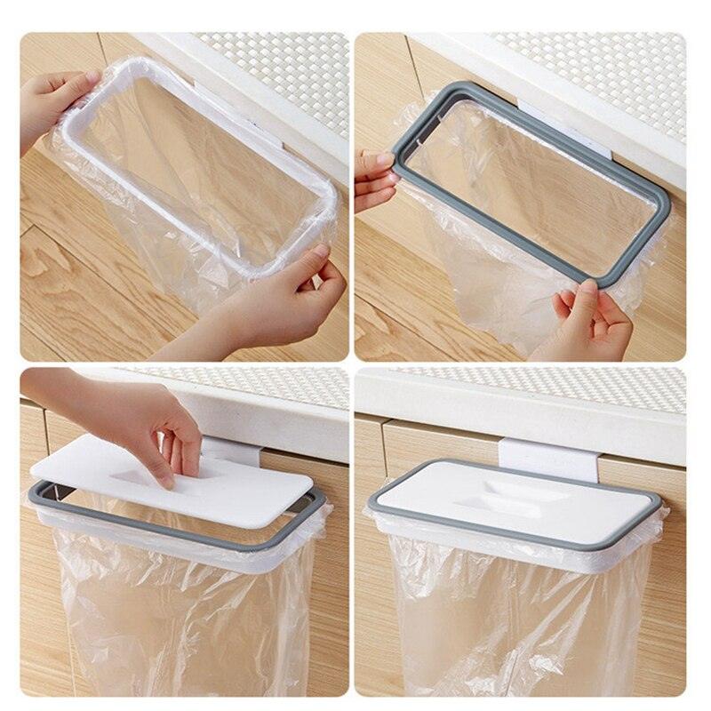 Portable Plastic Garbage Hanging Bag Kitchen Trash Storage Rack Bag Hanging Kitchen CabinetTrash Kitchen Trash - Lily Depot
