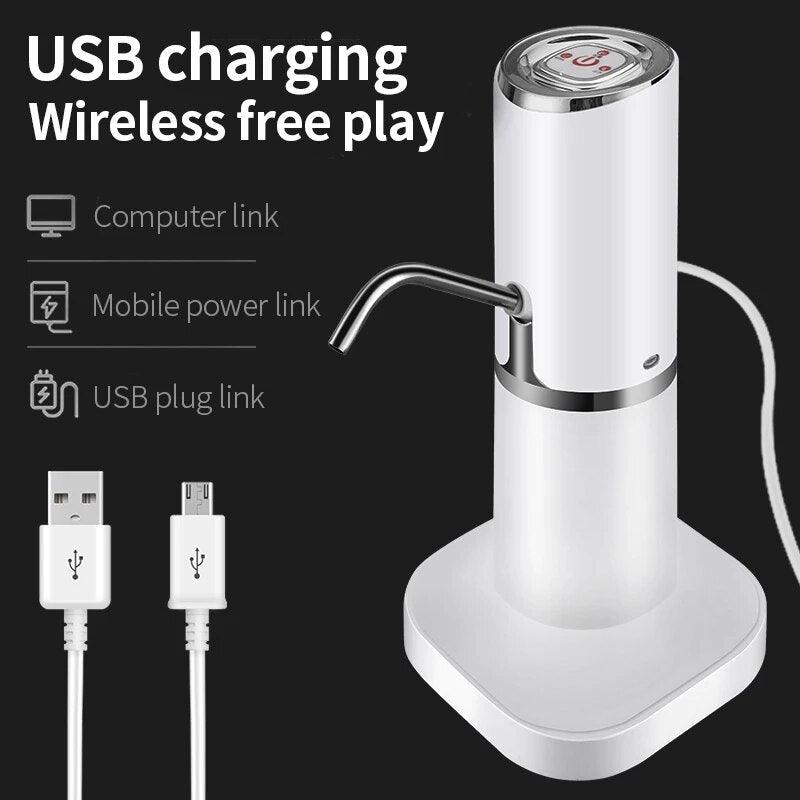 Portable Water Pump Dispenser Water Bottle Pump Mini Barreled Water Electric Pump USB Rechargeable Automatic Bottle Switch - Lily Depot