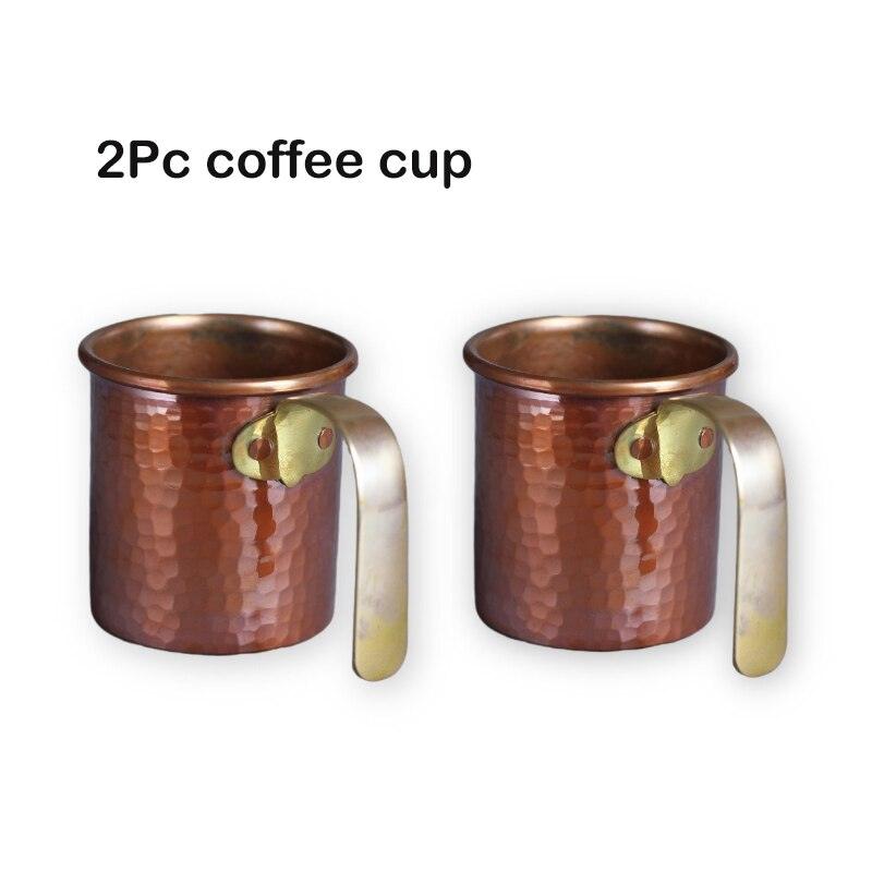 Pure Red Copper Coffee Tea Pot Cup Spoon Set Drinkware Long Gooseneck Spout Kettle Hand Drip Kettle turkish Coffee Maker Set - Lily Depot