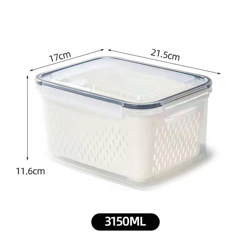 Refrigerator Storage Box Fridge Organizer Fresh Vegetable Fruit Boxes Drain Basket Storage Containers Pantry Kitchen Organizer - Lily Depot