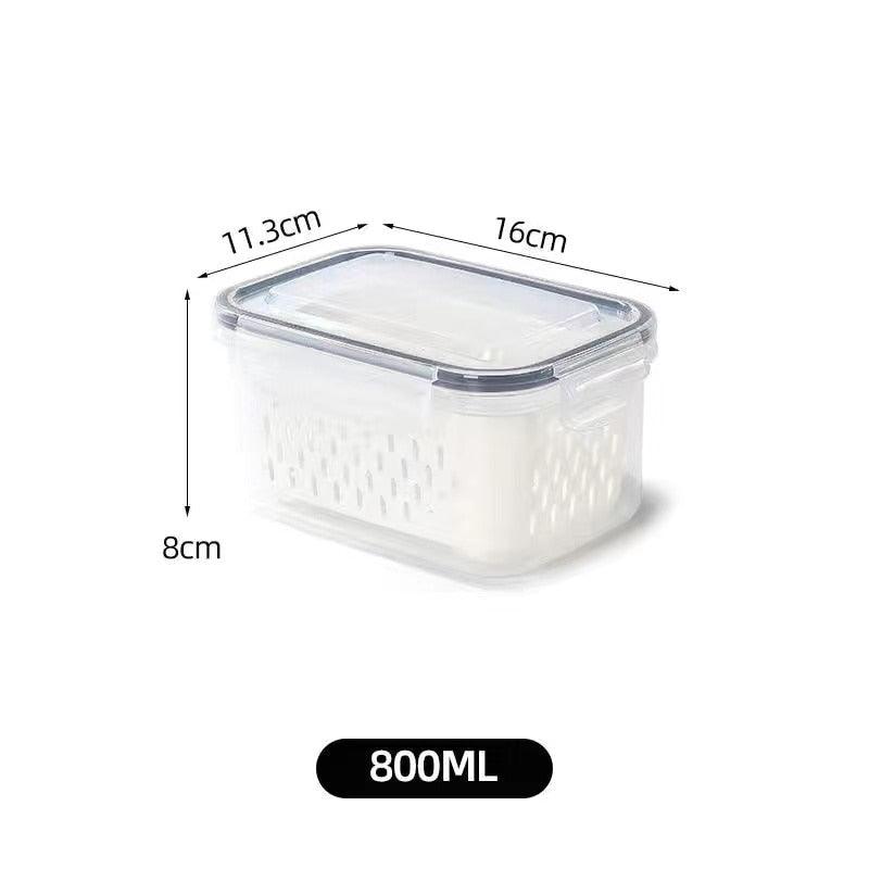Refrigerator Storage Box Fridge Organizer Fresh Vegetable Fruit Boxes Drain Basket Storage Containers Pantry Kitchen Organizer - Lily Depot