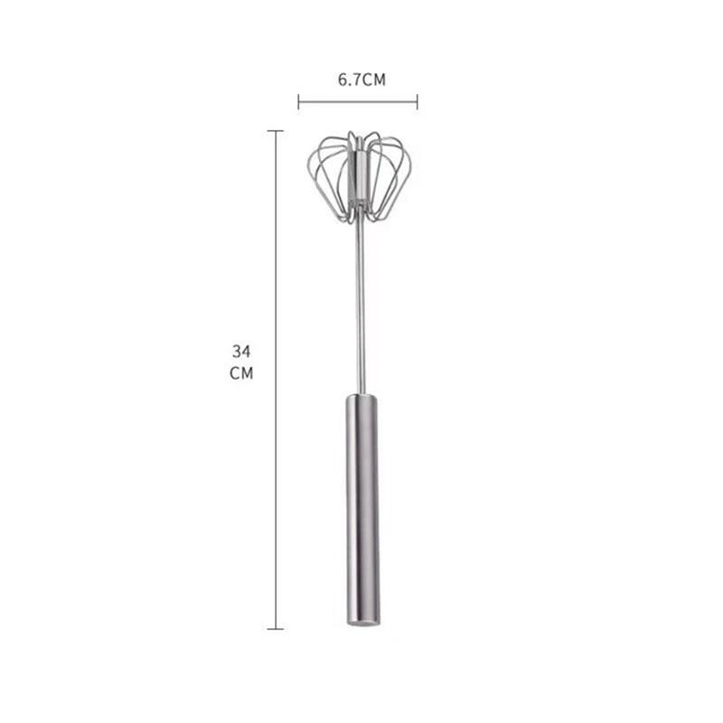Semi-Automatic Egg Beater 304 Stainless Steel Egg Whisk Manual Hand Mixer Self Turning Egg Stirrer Kitchen Egg Tools - Lily Depot