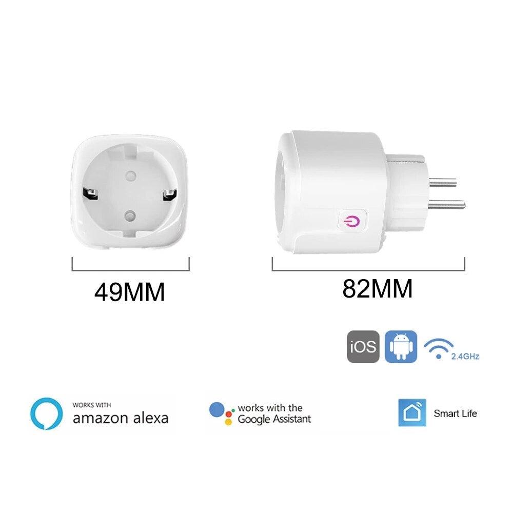 WiFi Smart Plug EU US UK Adaptor Remote Voice Control Power Energy Monitor Outlet Timer Socket for Alexa Google Home - Lily Depot
