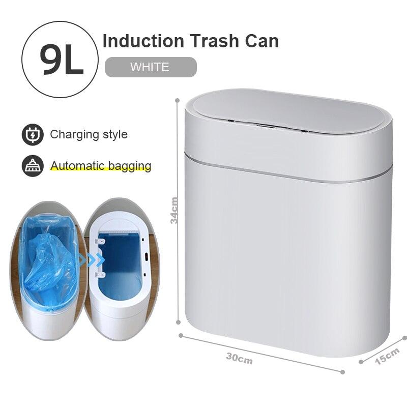 Smart Sensor Trash Can Electronic Automatic Bathroom Toilet Household Waterproof Narrow Seam Storage Bucket Smart Home Trash Bin - Lily Depot