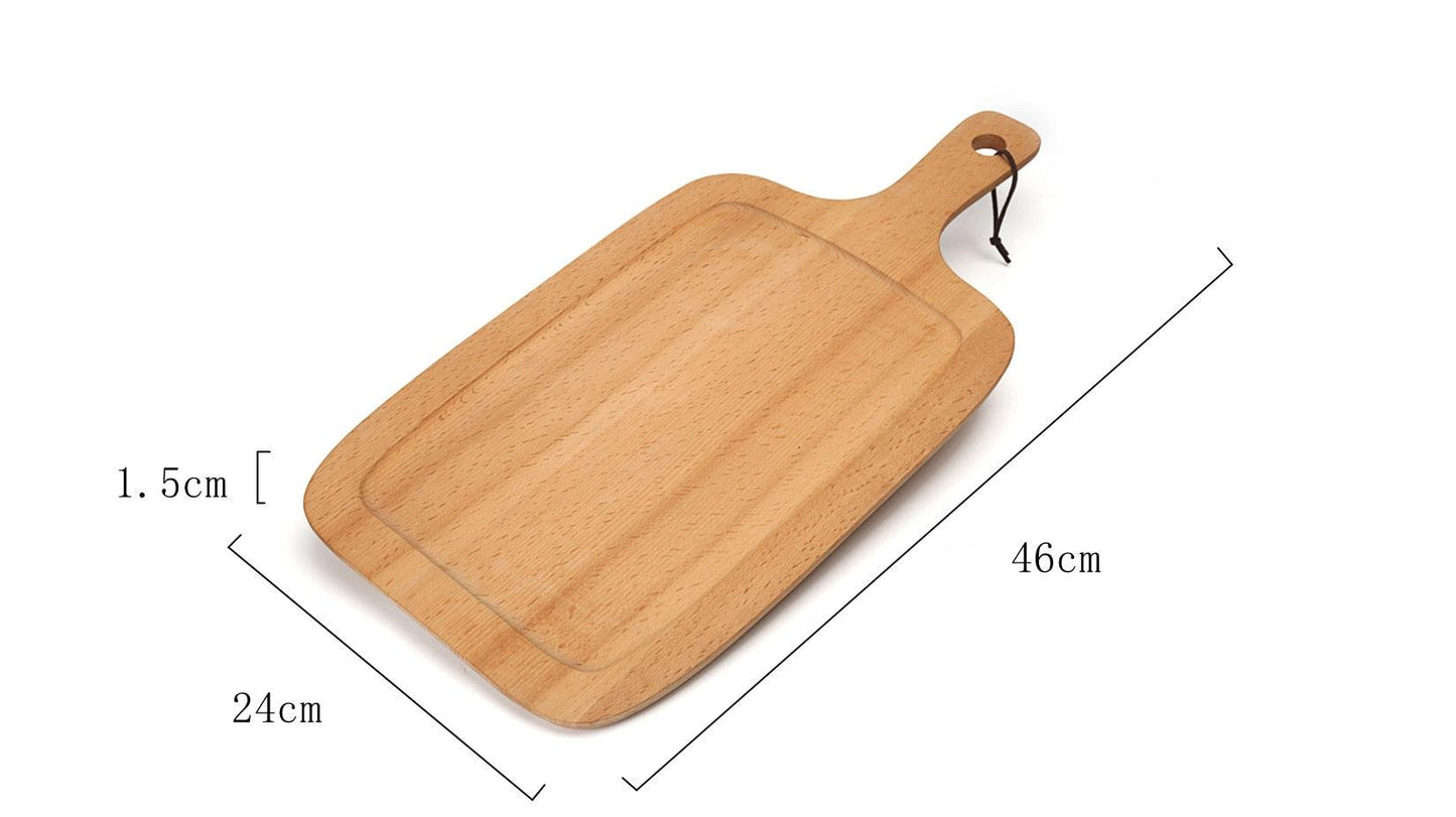 Solid Wood Small Cutting Board with Handle for Charcuterie, Bread, Vegetables,Fruits, Kitchen Serving Tray - Lily Depot