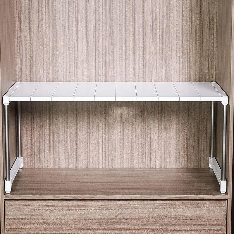 Stackable Storage Rack Wardrobe Layered Partition Rack Closet Sorting Shelves Telescopic Sink Holder Wardrobe Clothing Organizer - Lily Depot