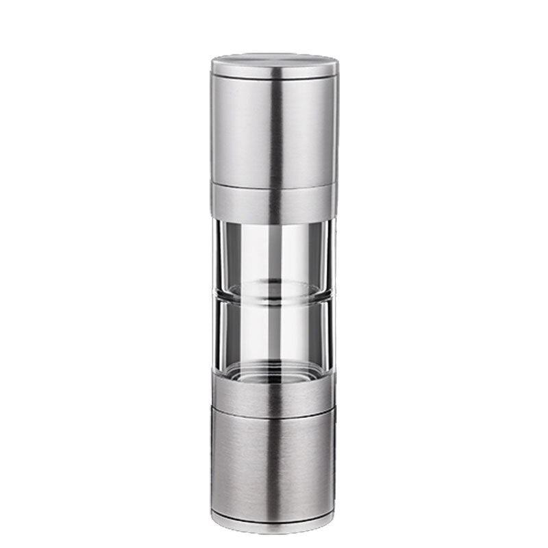 Stainless steel Double head salt and pepper grinder machine pulverizer shakers spice jar condiment bottle pepper grain mill - Lily Depot