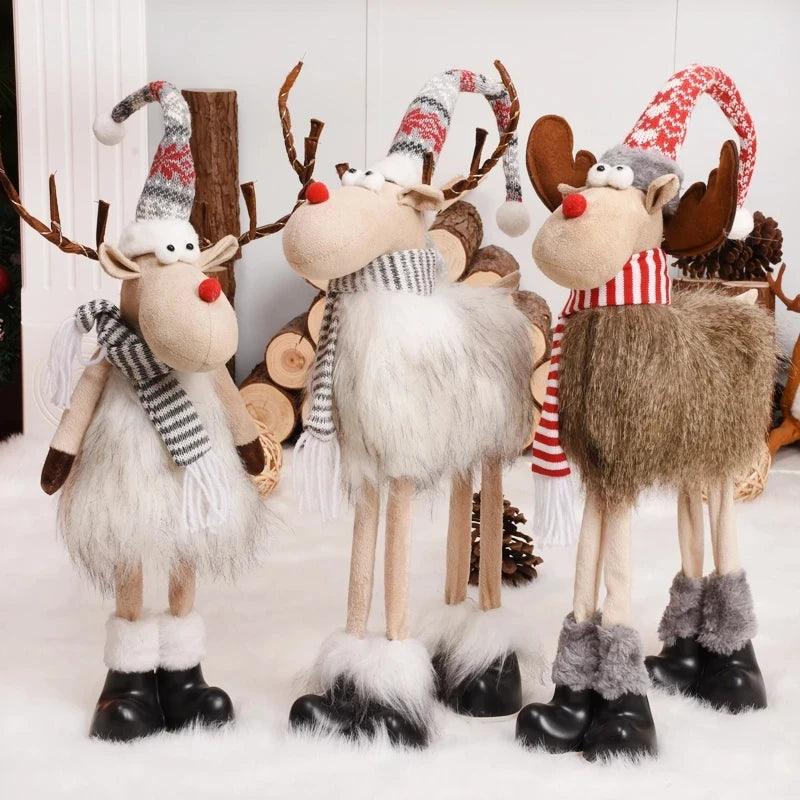 Standing Elk Doll with Lights 2023 Christmas Gift for Kids Christmas Elk Dolls Reindeer Navidad Ornaments Christmas Home Decors - Lily Depot
