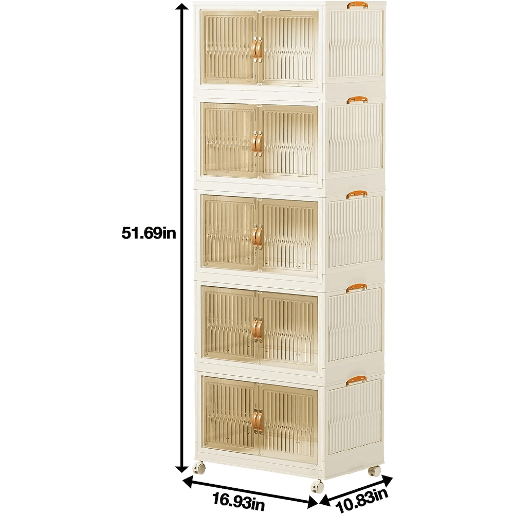 Storage Bins with Lids and Doors Foldable Storage Boxes - Lily Depot