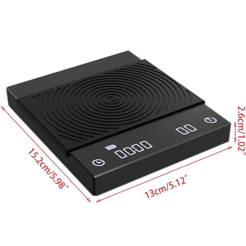 TIMEMORE Basic Plus Black Mirror Pour Over Coffee and Espresso Scale Basic+ Electronic Scale Auto Timer Kitchen scale 0.1g / 2kg - Lily Depot