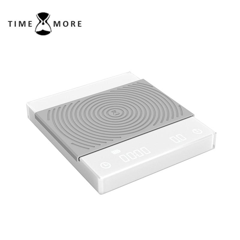 TIMEMORE Black White Mirror BASIC Electronic Scale Coffee Scale Smart Digital Scale Pour Coffee Drip Coffee Scale With USB Scale - Lily Depot