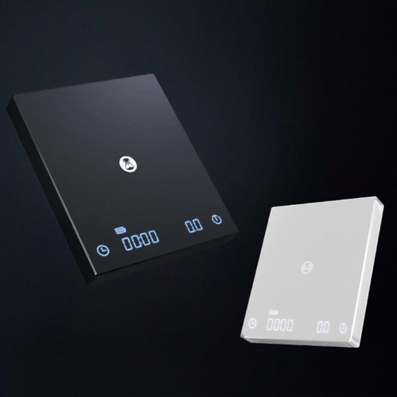 TIMEMORE Black White Mirror BASIC Electronic Scale Coffee Scale Smart Digital Scale Pour Coffee Drip Coffee Scale With USB Scale - Lily Depot