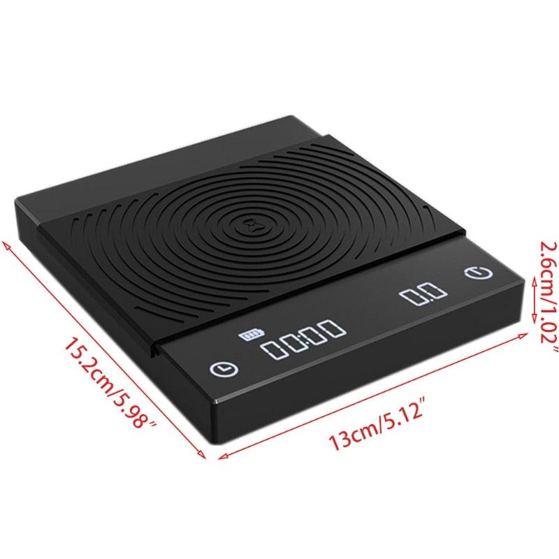 TIMEMORE Black White Mirror BASIC Electronic Scale Coffee Scale Smart Digital Scale Pour Coffee Drip Coffee Scale With USB Scale - Lily Depot