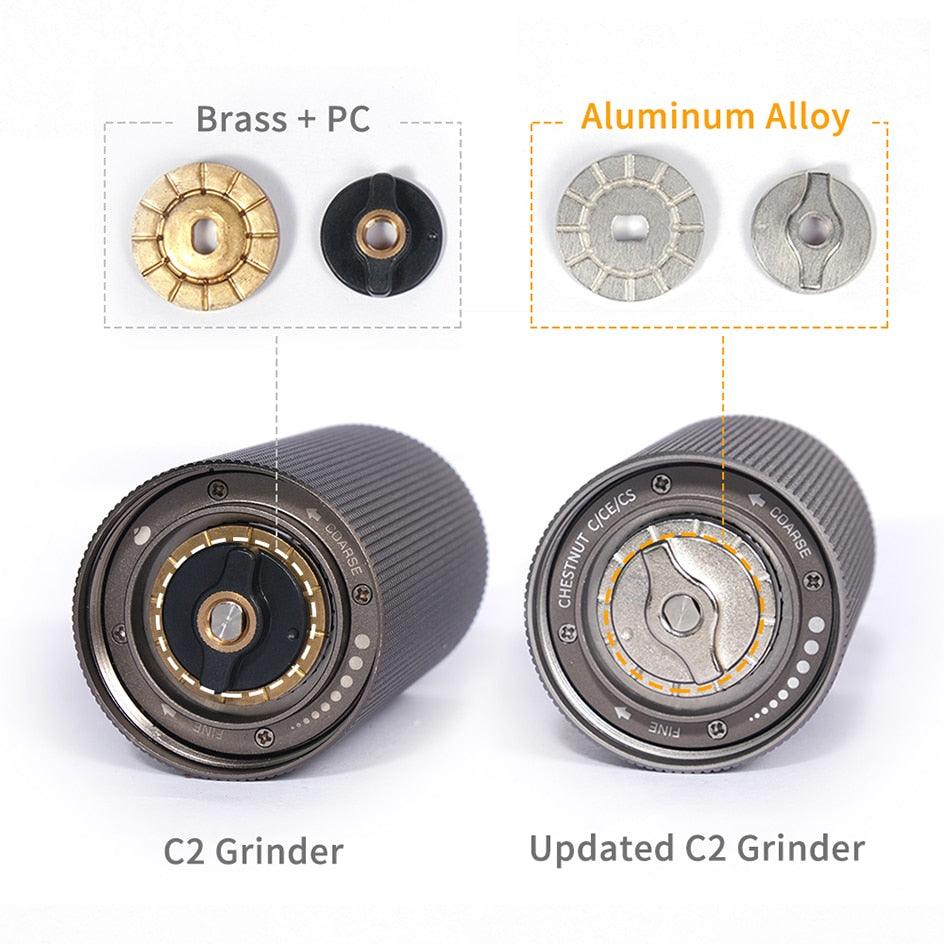 TIMEMORE Chestnut C2 Upgrade Manual Coffee Grinder Portable High Quality Hand Grinder Mill With Double Bearing Positioning - Lily Depot