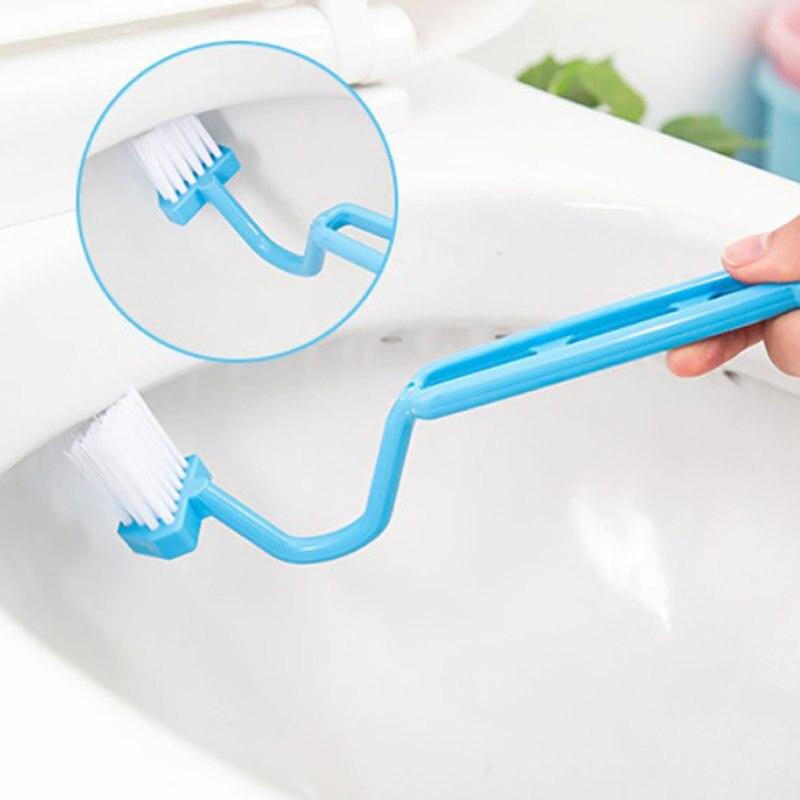 Toilet Corner Cleaning Brush Bending Handle Scrubber Bathroom Accessories For Home Shower Room Portable - Lily Depot