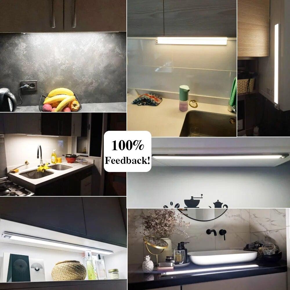 Ultra-thin LED Light Wireless Motion Sensor Night Light USB Rechargeable Magnetic Lighting Kitchen Cabinet Wardrobe Night Lamp - Lily Depot