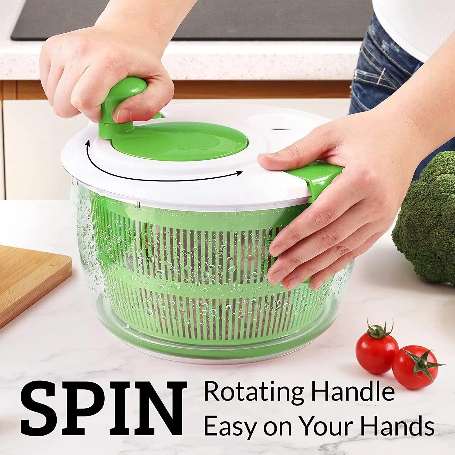 Vegetables Salad Spinner Lettuce Leaf Vegetable Centrifuge Greens Washer Dryer Drainer Crisper Strainer For Washing Drying Leafy - Lily Depot