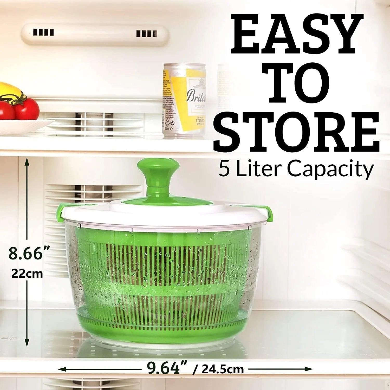 Vegetables Salad Spinner Lettuce Leaf Vegetable Centrifuge Greens Washer Dryer Drainer Crisper Strainer For Washing Drying Leafy - Lily Depot