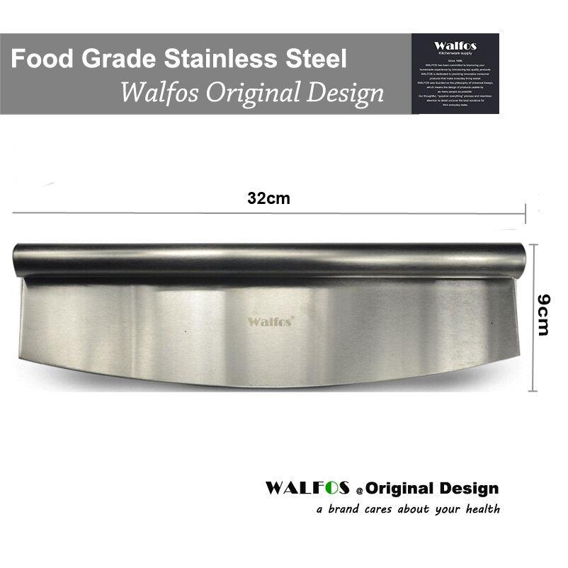 WALFOS 12 Inch Pizza Cutter Stainless Steel Rocking Pizza Chopper High Quality Kitchen Knife Design Custom Cutter Tool - Lily Depot