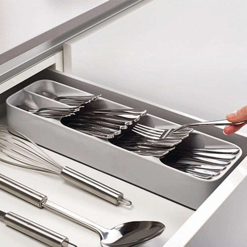 Walfos 5 Compartment Cutlery Rack Cabinet Organizer Cutlery Storage Rack Cutlery Kitchen Seasoning Jar Spice Storage Rack Drawer - Lily Depot