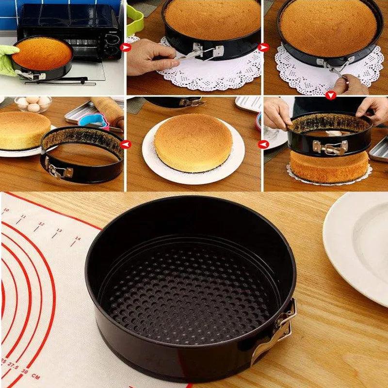 WALFOS Removable Bottom Non-Stick Metal Bake Mould Round Cake Pan Bakeware Carbon Steel Cakes Molds cake baking pans baking tray - Lily Depot