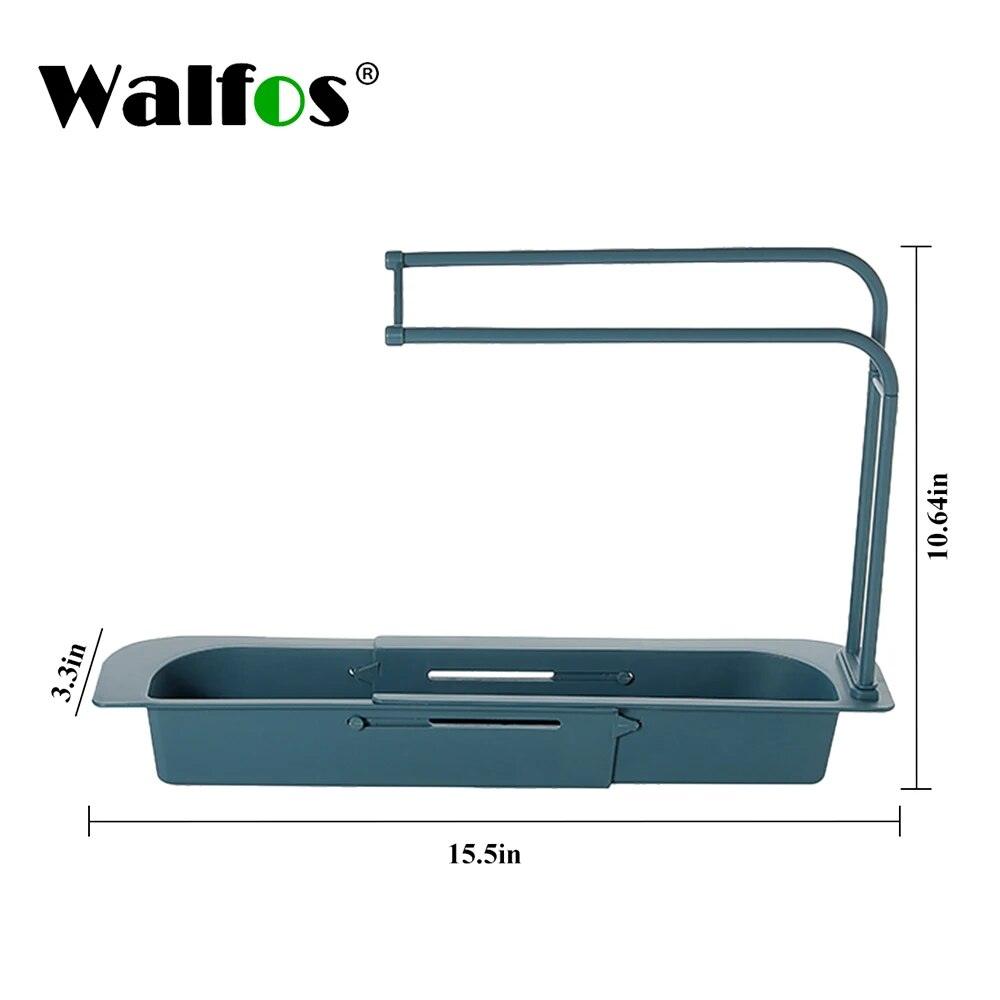 Walfos Telescopic Sink Kitchen Drainer Rack Storage Basket Bag Faucet Holder Adjustable Bathroom Holder Sink Kitchen Accessorie - Lily Depot
