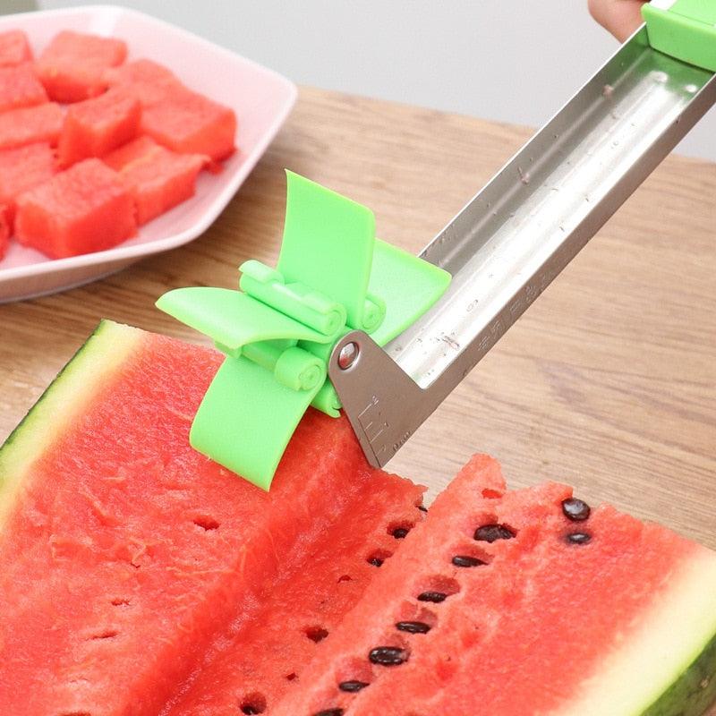 Watermelon Cutter Stainless Steel Windmill Design Cut Watermelon Kitchen Gadgets Salad Fruit Slicer Cutter Tool Divider Peeler - Lily Depot
