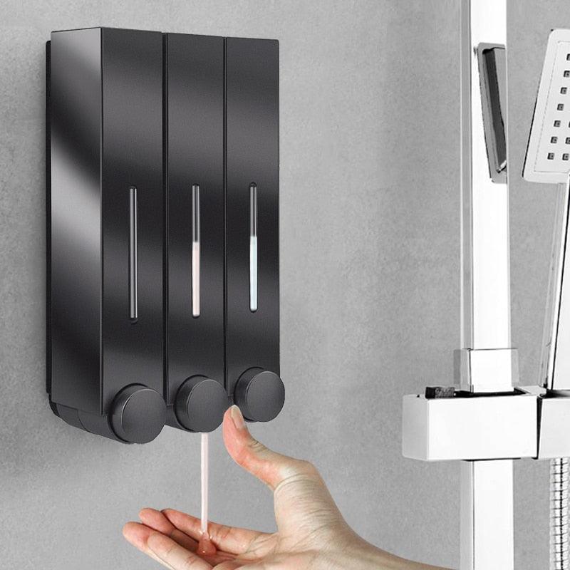420ML Wall Mounted Soap Dispenser Manual Press Liquid Soap Dispenser Shampoo Shower Gel Detergent Dispenser for Bathroom Hotel - Lily Depot