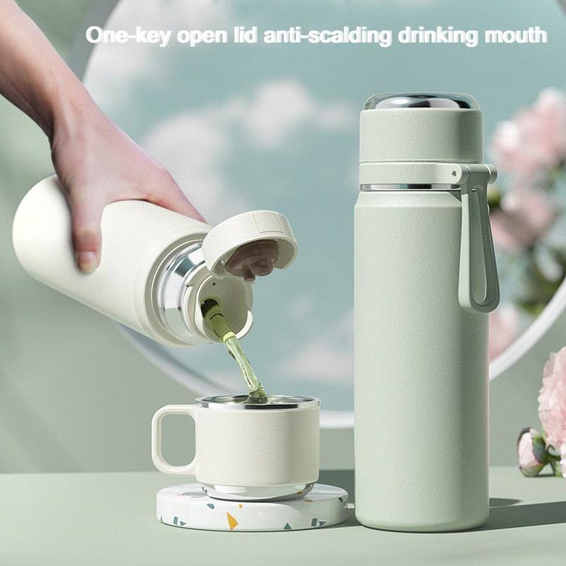 450ml Water Bottle with Lid 316 Stainless Steel Vacuum Cup with Tea Infuser Thermal Water Bottles Thermos for Water Drinkware - Lily Depot
