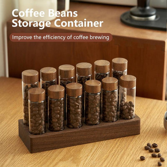 Coffee Beans Storage Container Tube Display Rack Tea Bottle Glass Single Dose Espresso Accessory Coffeware Set Barista Tool Gift - Lily Depot